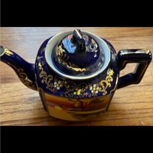 Vintage cobalt blue Japanese teapot